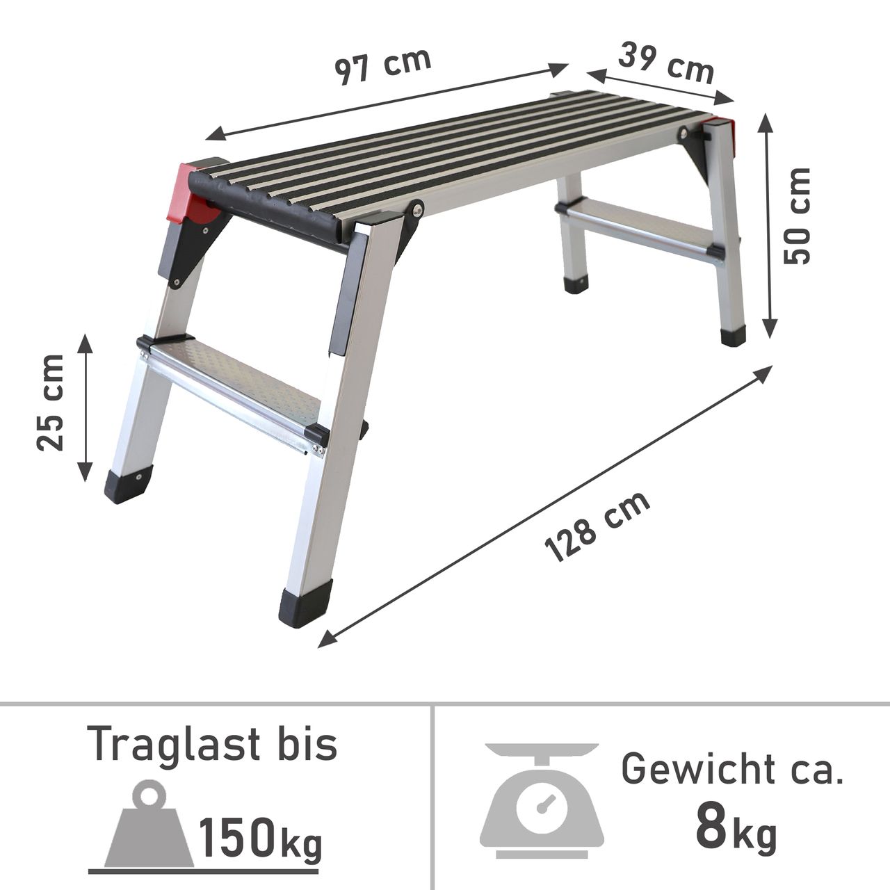 Lemodo Arbeitsplattform mit 2 Stufen