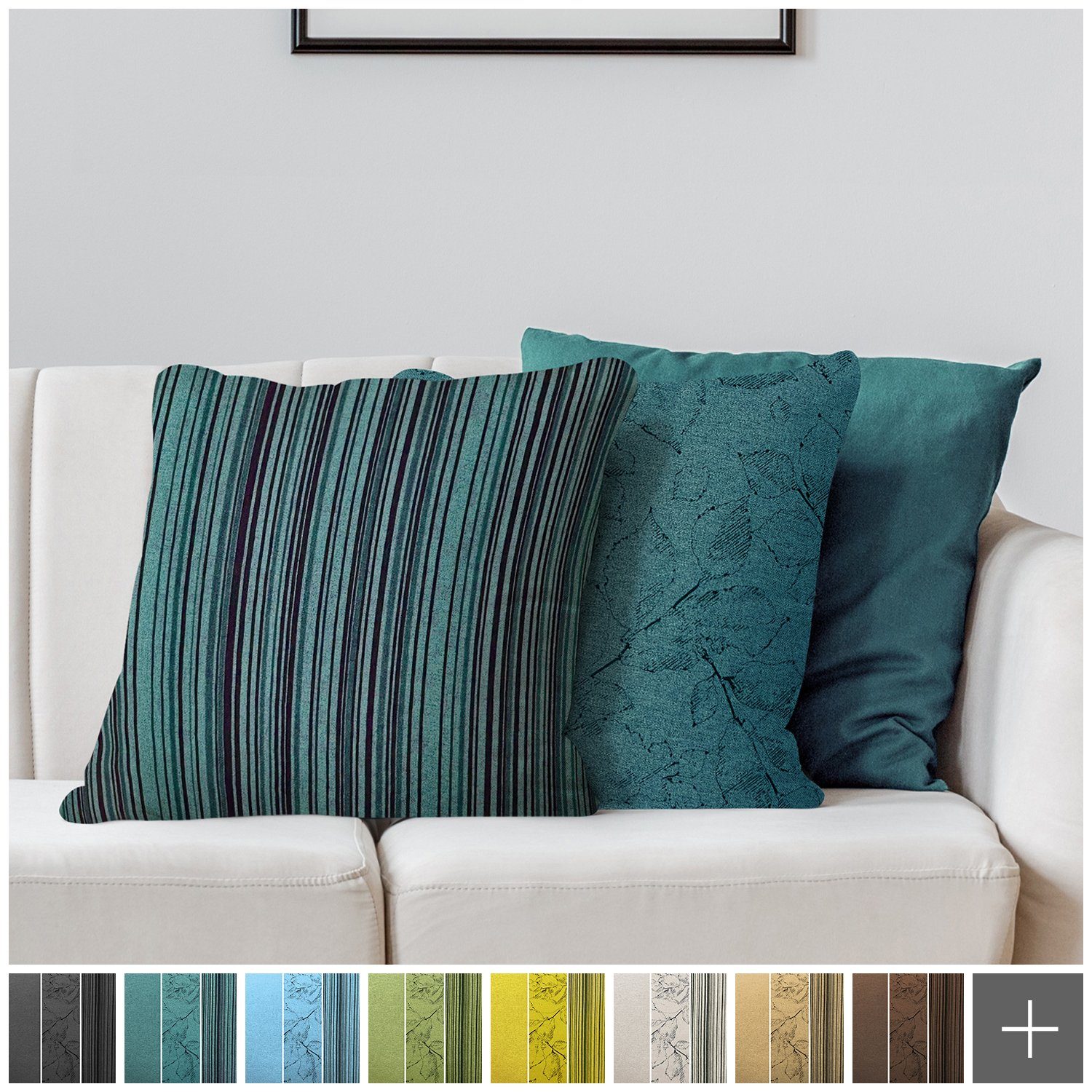 novely Dekokissen novely® 3er-SET DEKOKISSEN Couch Sofakissen Kissenbezug Füllung Zierki