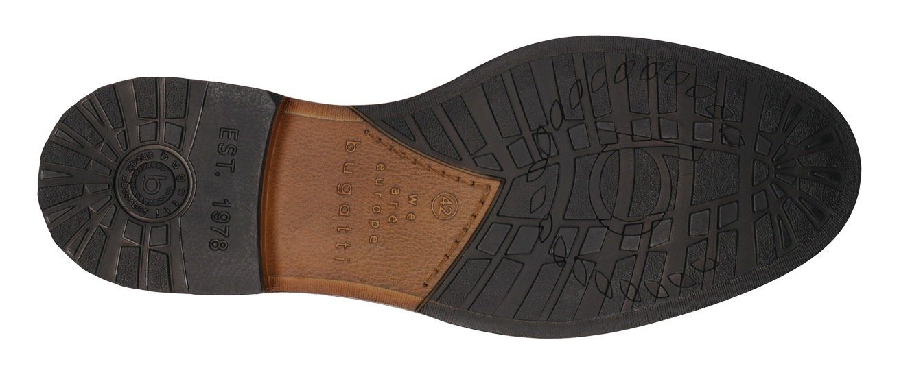 bugatti Schnürstiefelette mit Kroko-Prägung an der Ferse