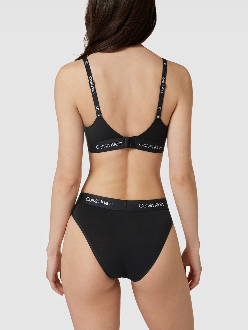 Bralette mit elastischem Logo-Bund in schwarz