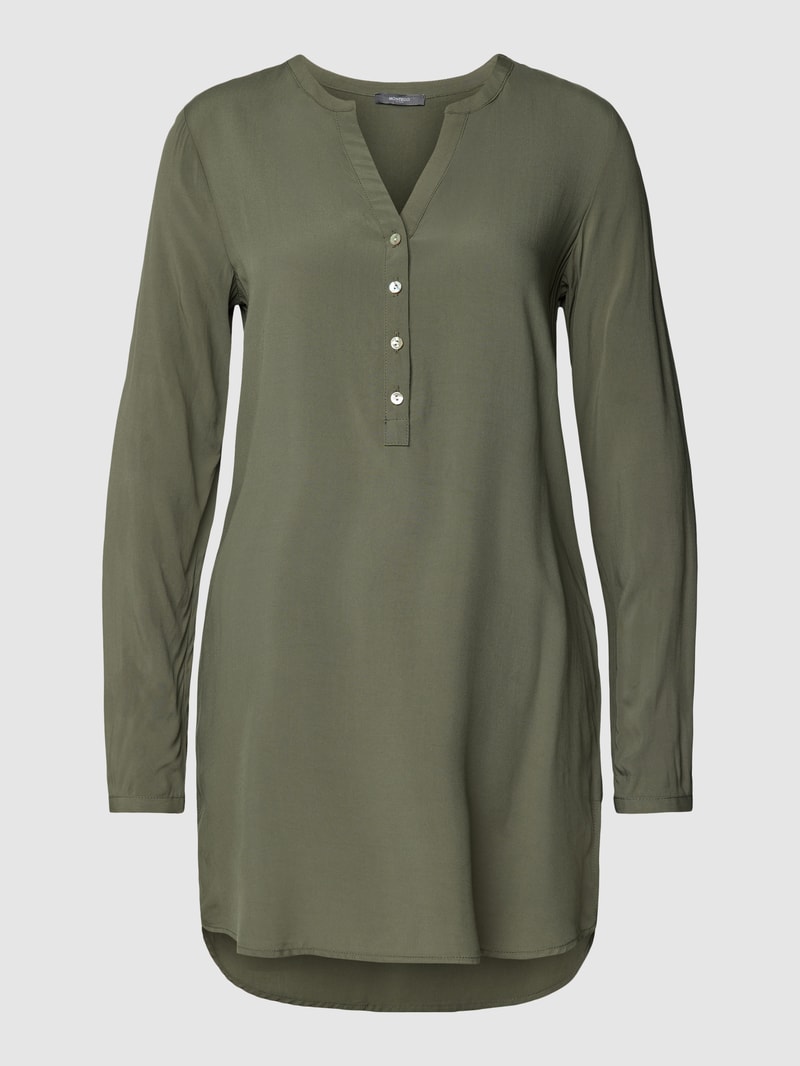 Bluse mit Tunikakragen in schilf