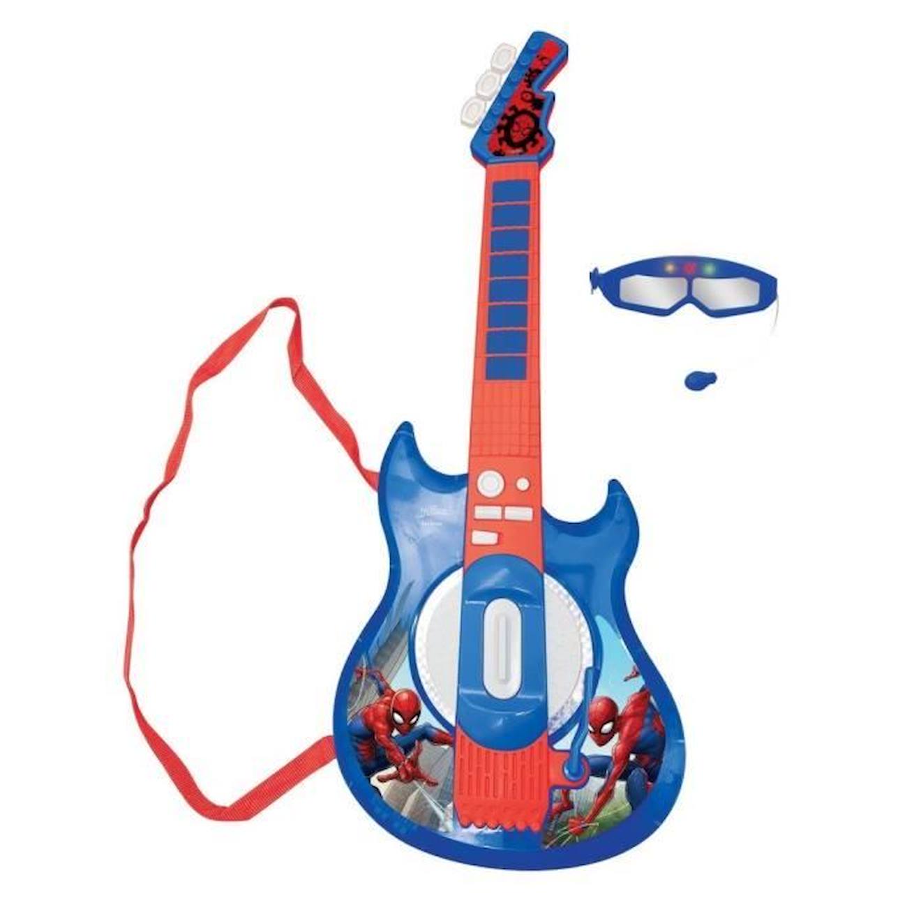 Cette guitare électronique Spider-Man est parfaite pour devenir une star du rock'n roll ! bleu