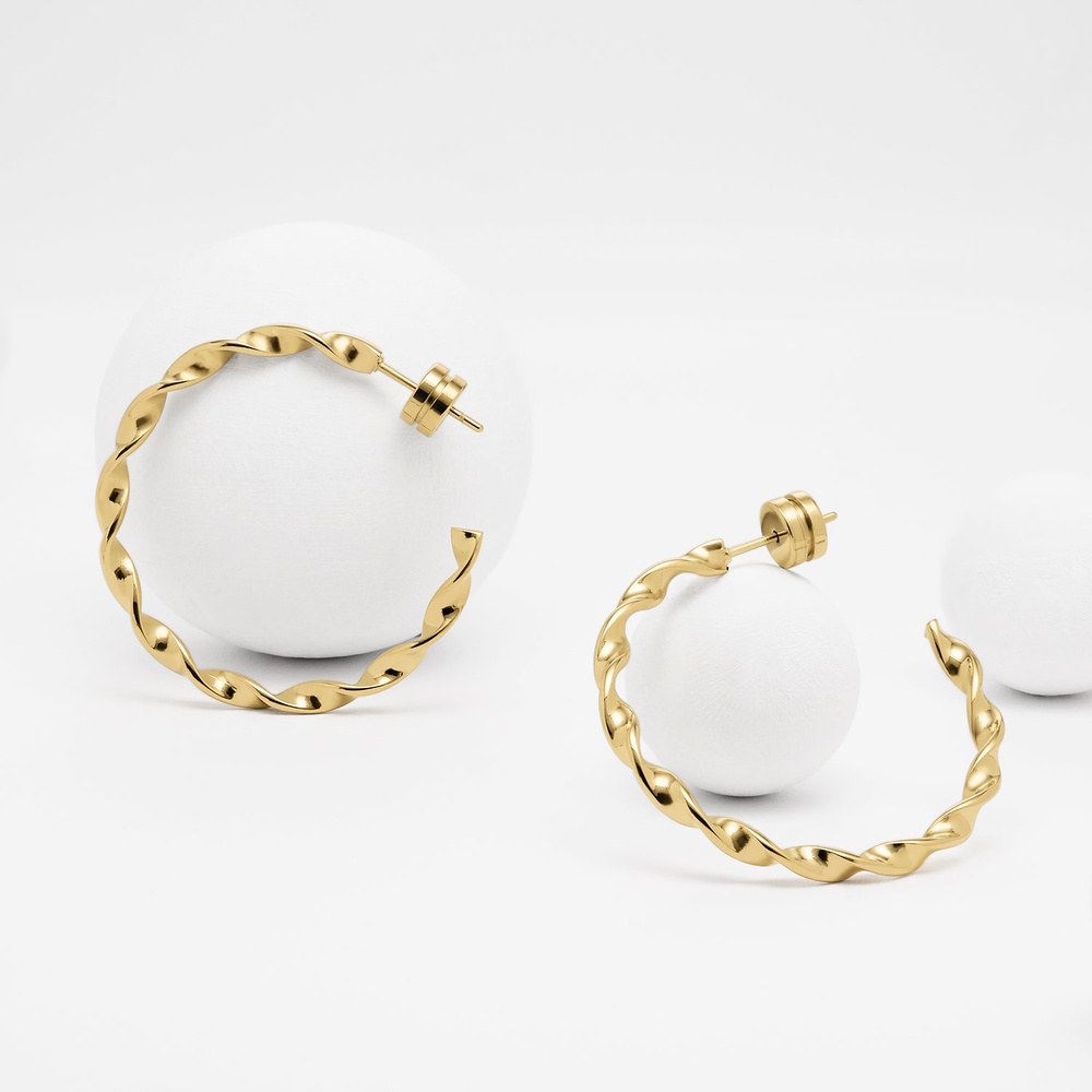 FAVS Créoles Acier inoxydable Boucles d'oreilles