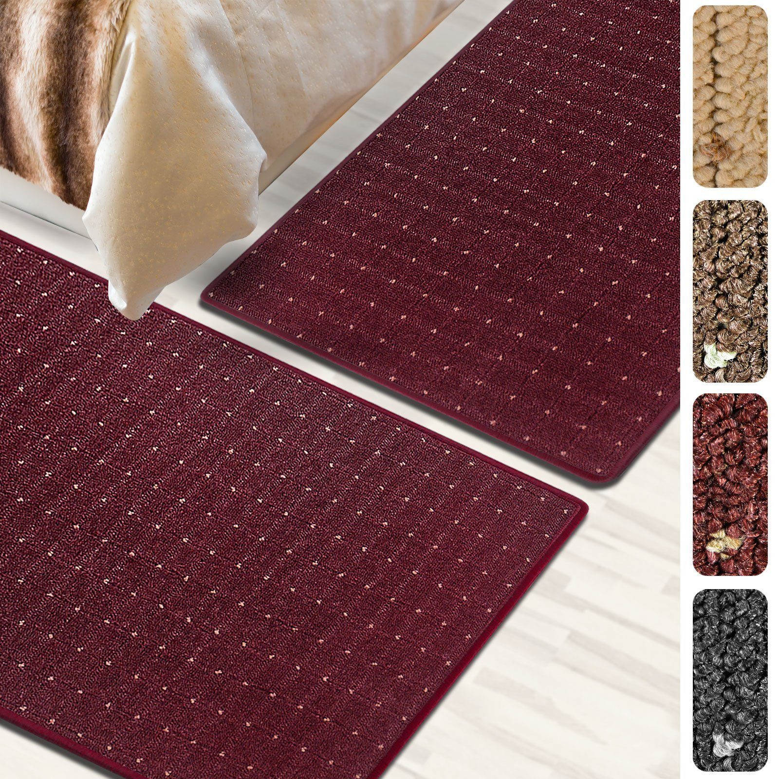 Bettumrandung Rapido Lila, 3 Größen, Bettvorleger, Läufer-Set für das Schlafzimmer Floordirekt, Höhe 5 mm, (3-tlg)