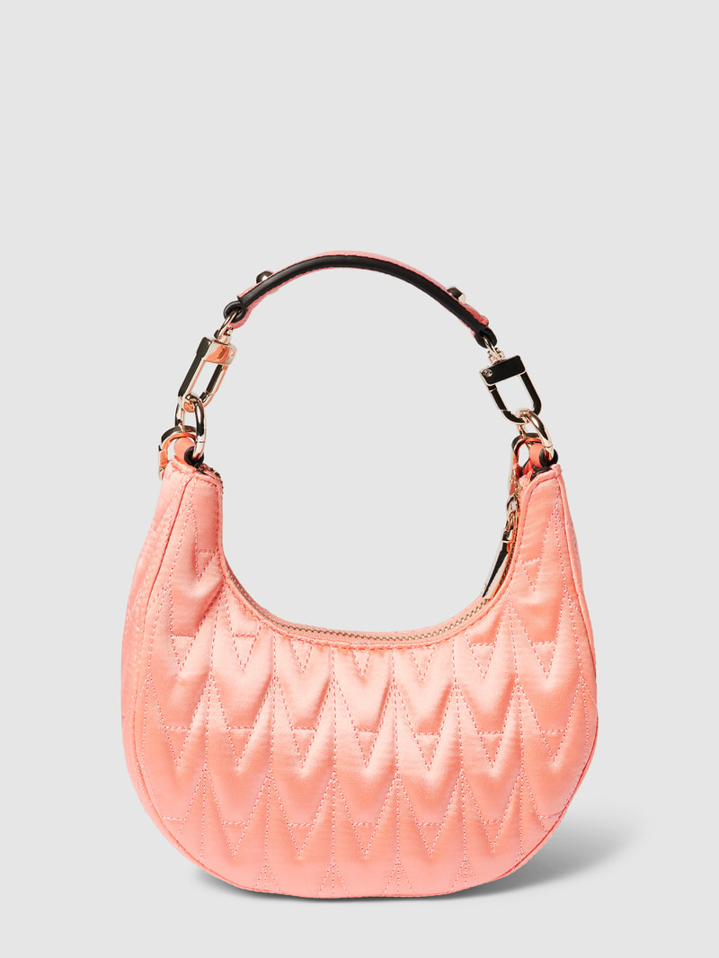 Hobo Bag mit Label-Applikation Modell 'GOLDEN ROCK' in koralle
