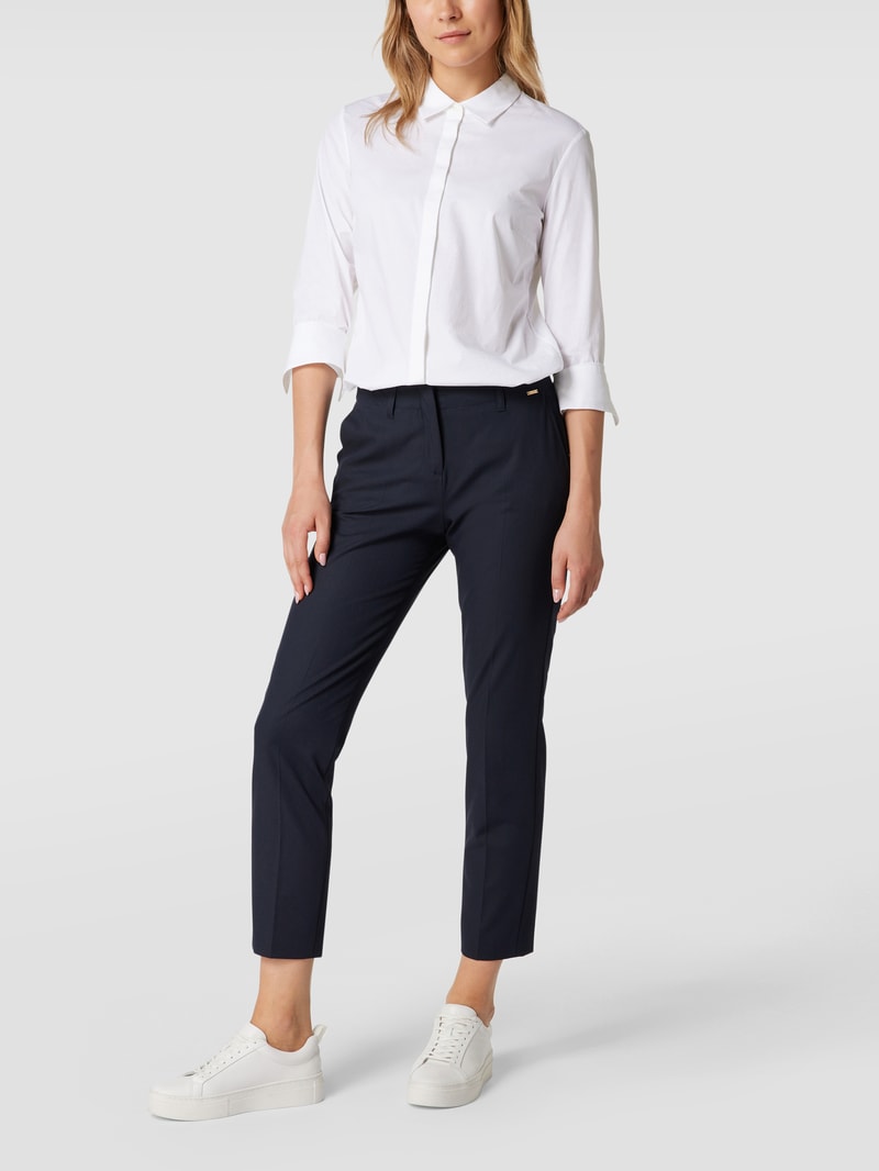 Hose mit Strukturmuster Modell 'Cihamelin' in marineblau