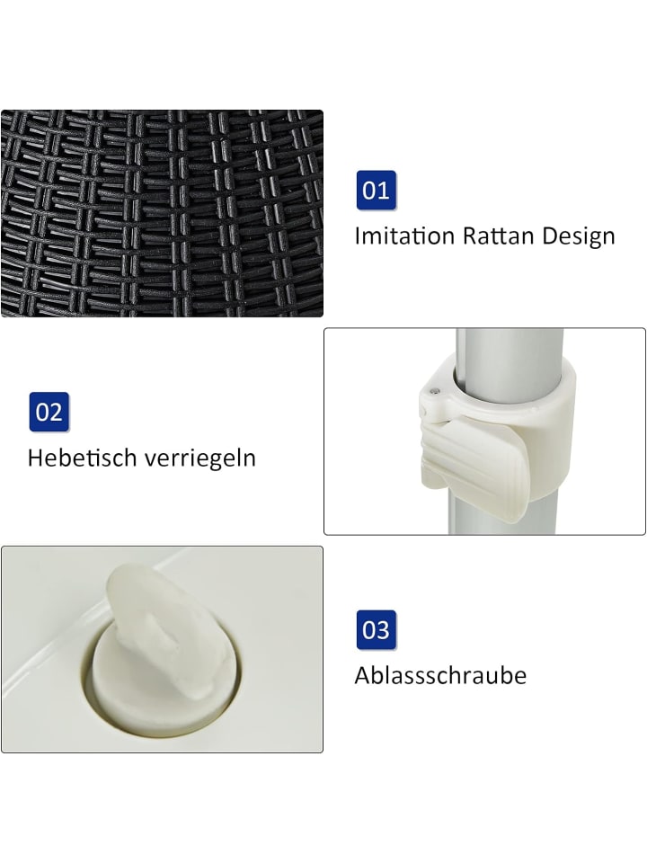 COSTWAY 3 in 1 Beistelltisch Cool Bar 30L in Schwarz günstig kaufen onesize