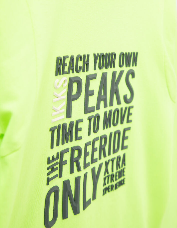 T-shirt vert fluo messages gomme garçon