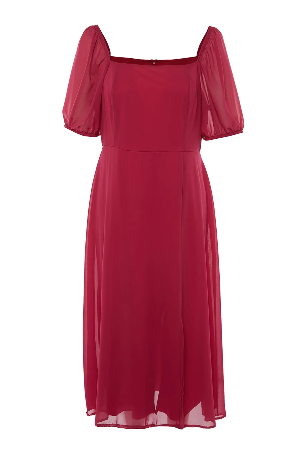 Trendyol Curve  Fuchsia gewebtes Kleid mit Schlitz TBBSS22AH0012