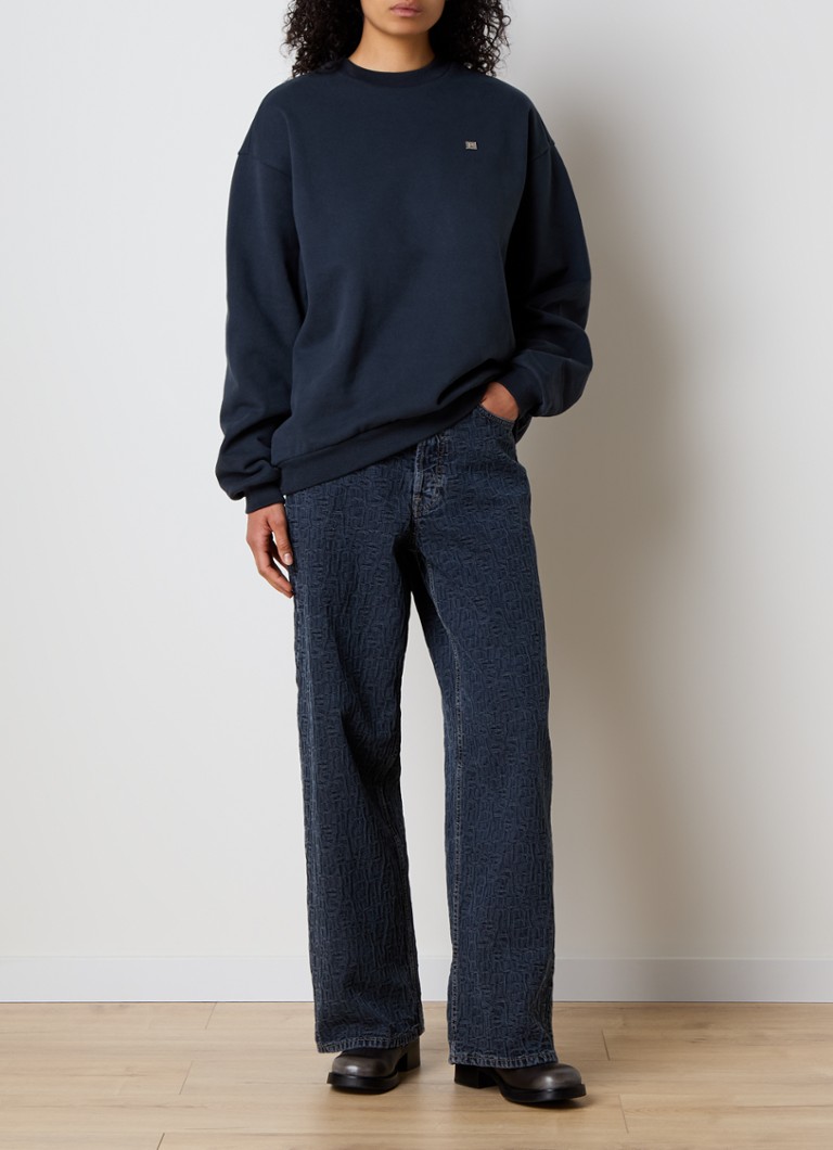 Jeans Acne Studios a vita media, taglio classico, lavaggio scuro e testurizzato