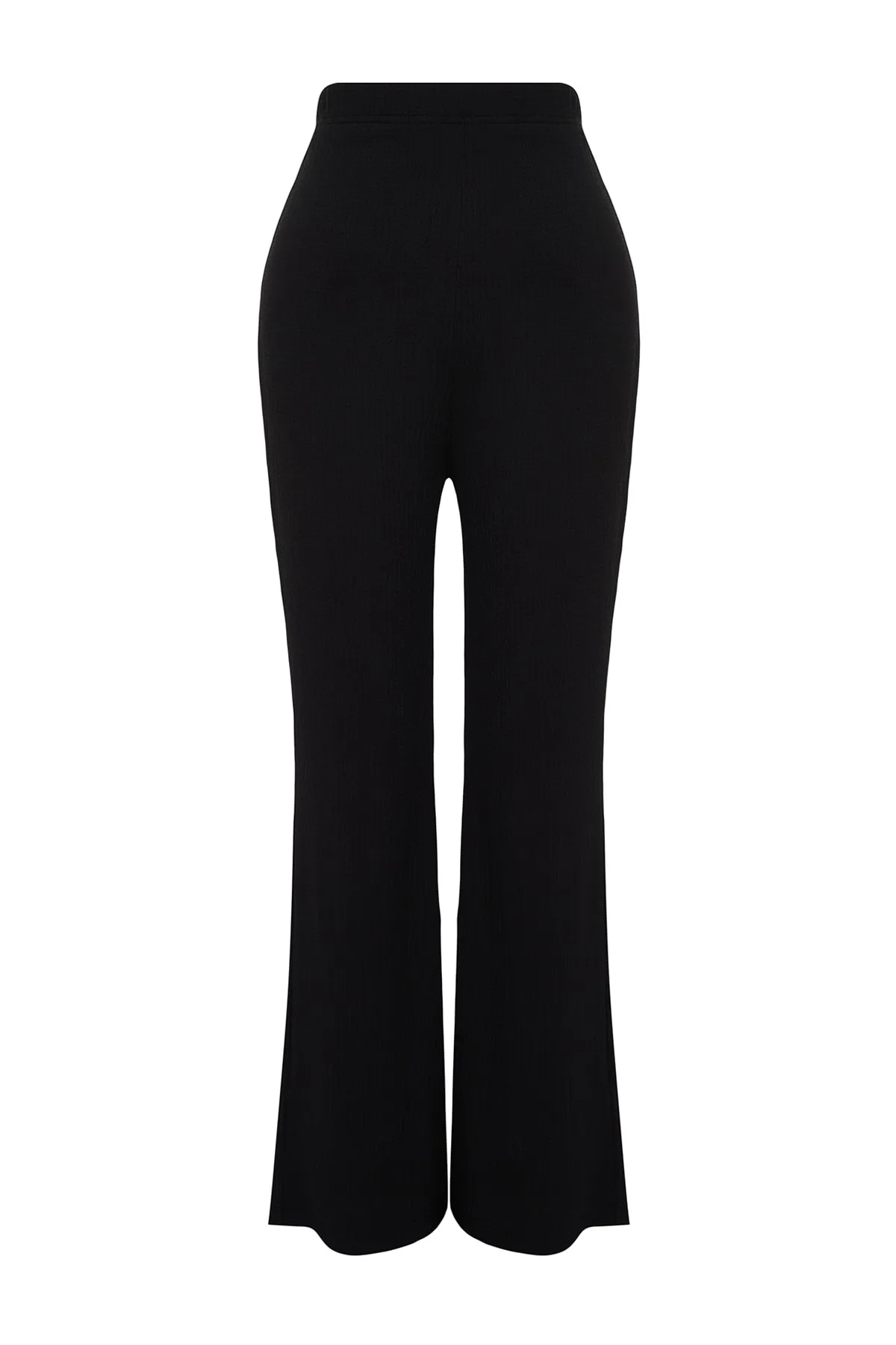 Trendyol Curve  Schwarze Strickhose mit spanischem Bein und hoher Taille TBSSS22PL0416