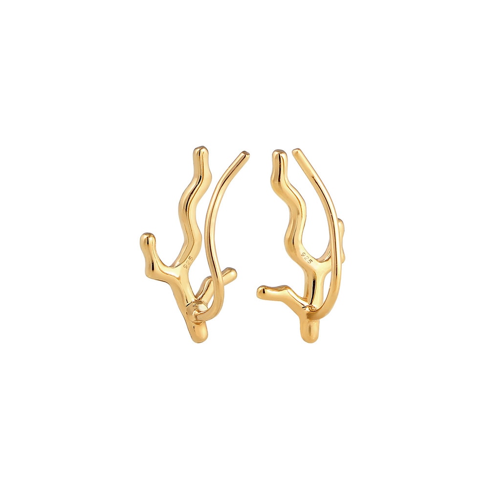 Elli Elli Boucles d'Oreilles Corail Symbole Maritime Clous d'Oreilles Femme - (925/100 Boucles d'oreilles
