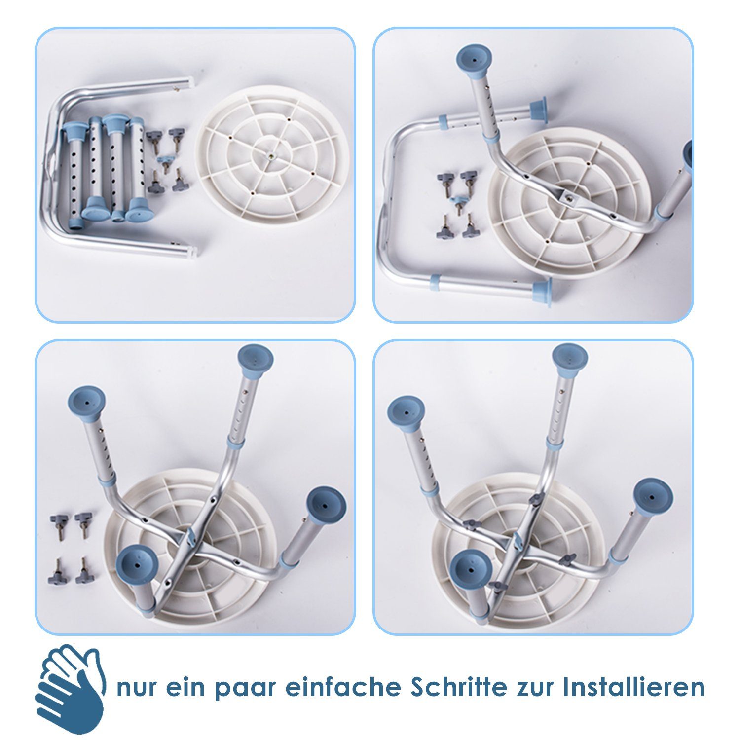 Yakimz Duschhocker Duschhocker Badhocker Badehocker belastbar bis 136kg Duschstuhl