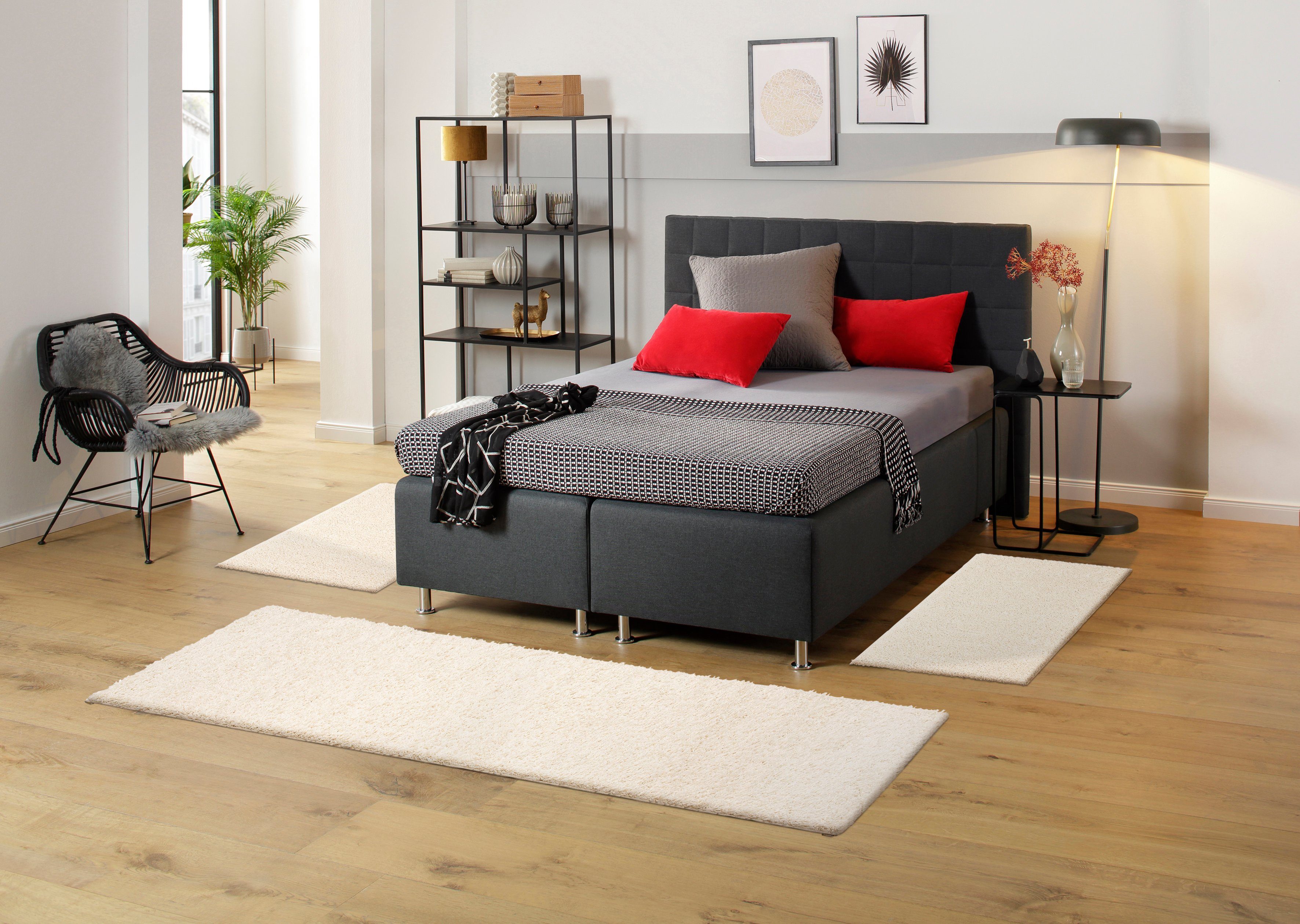 Bettumrandung Saron andas, Höhe 35 mm, (3-tlg), Bettvorleger, Läufer-Set für das Schlafzimmer