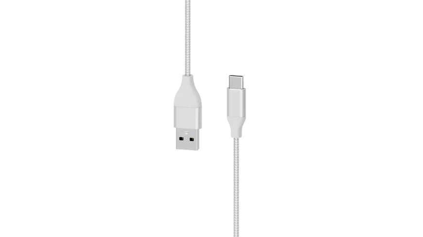Xlayer Kabel PREMIUM Metallic USB to Type C (USB-C) Cable 1.5m (Fast Charging 3A/USB 2.0) Silver