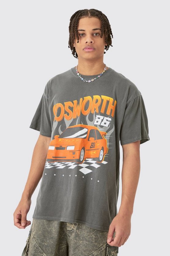 Lockeres kastiges T-Shirt mit lizenziertem Cosworth 86 Print