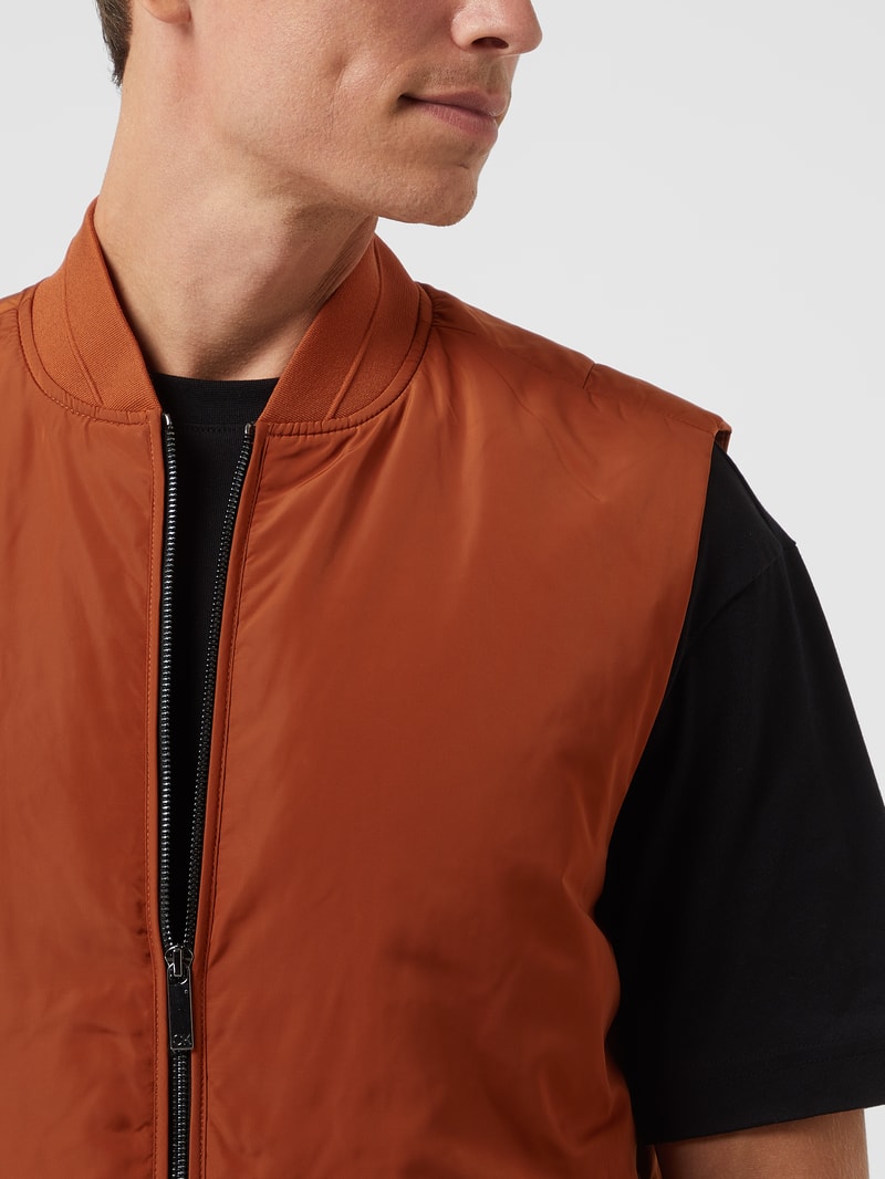 Weste mit Stehkragen in dunkel orange