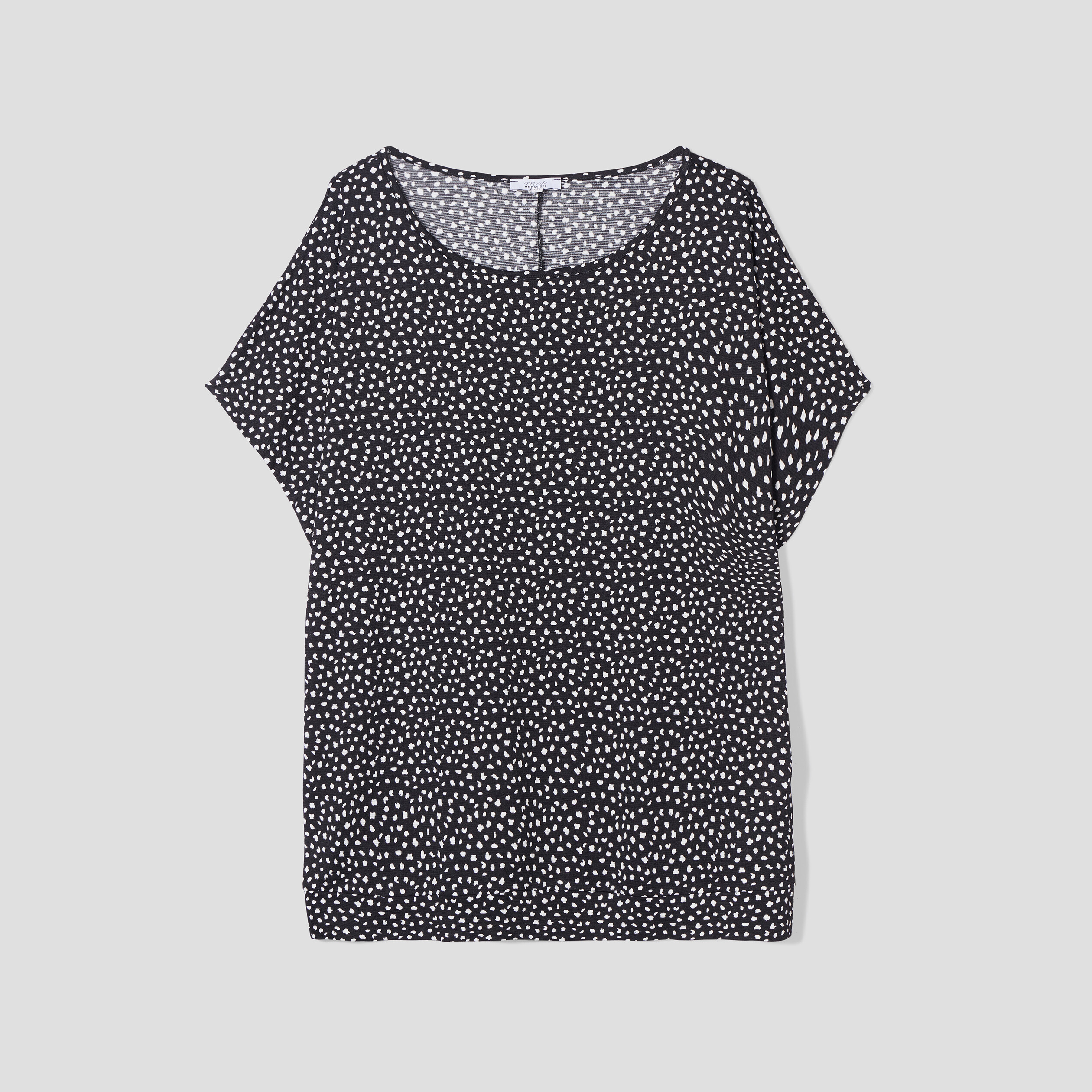 T-shirt fluide manches courtes noir femme grande taille | La Halle