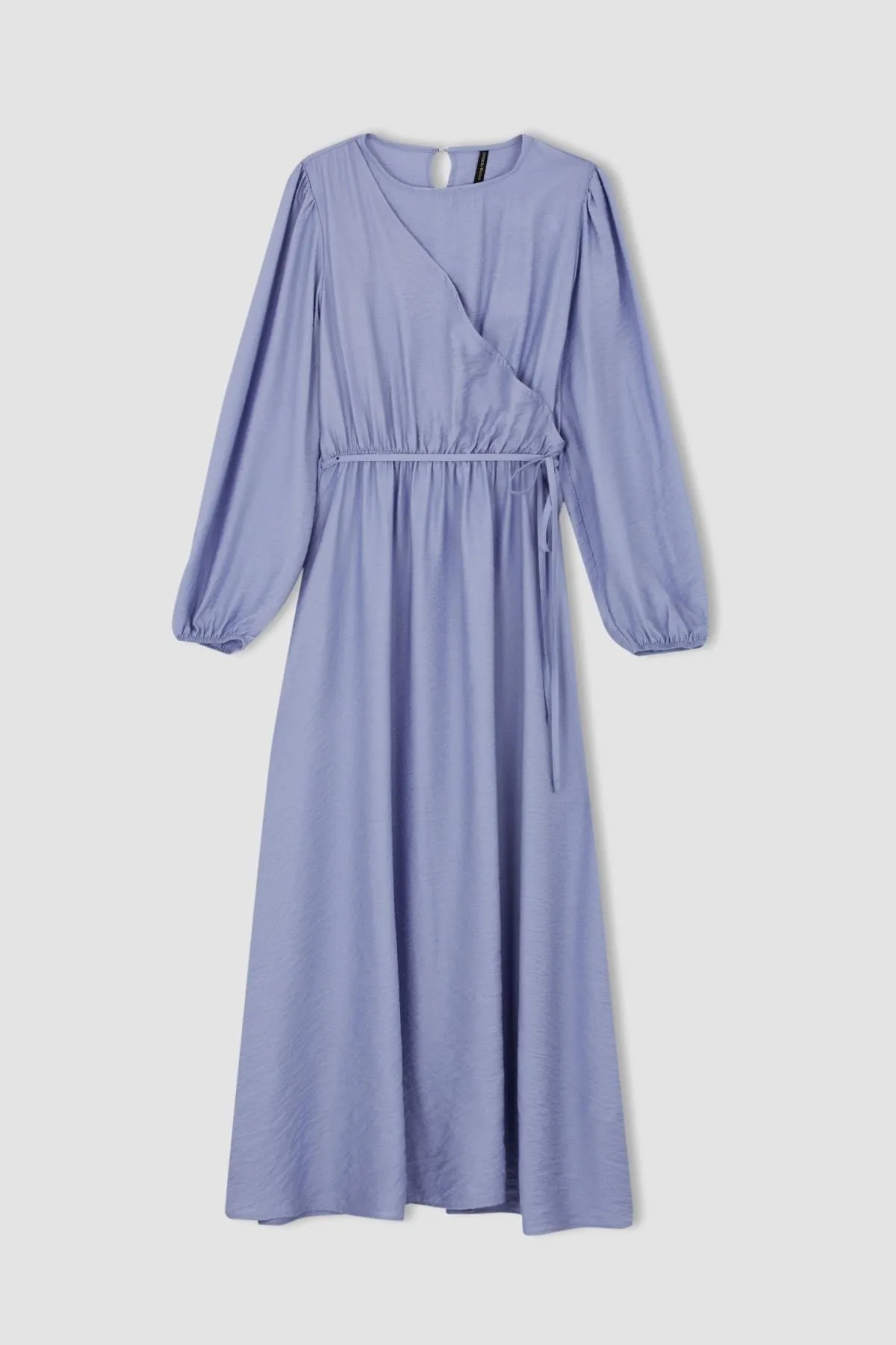 DeFacto  A-Linien-Maxi-Langarmkleid mit Rundhalsausschnitt