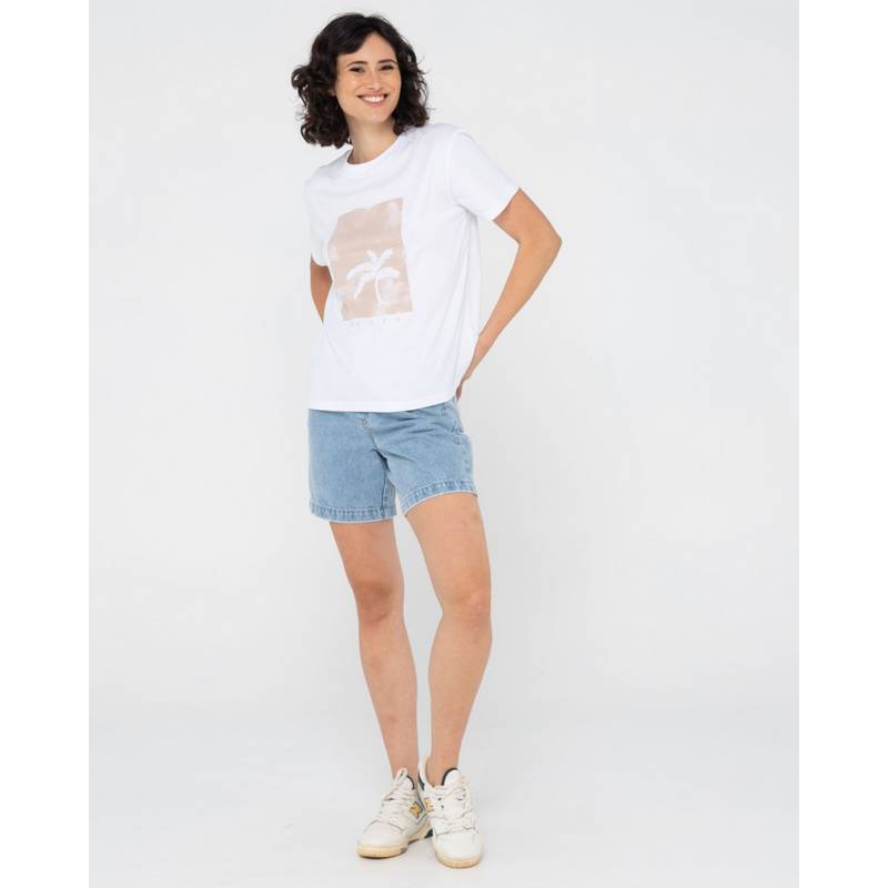 RUSTY SUNSET PALM ORGANIC COTTON RELAXED TEE T-Shirt Damen
