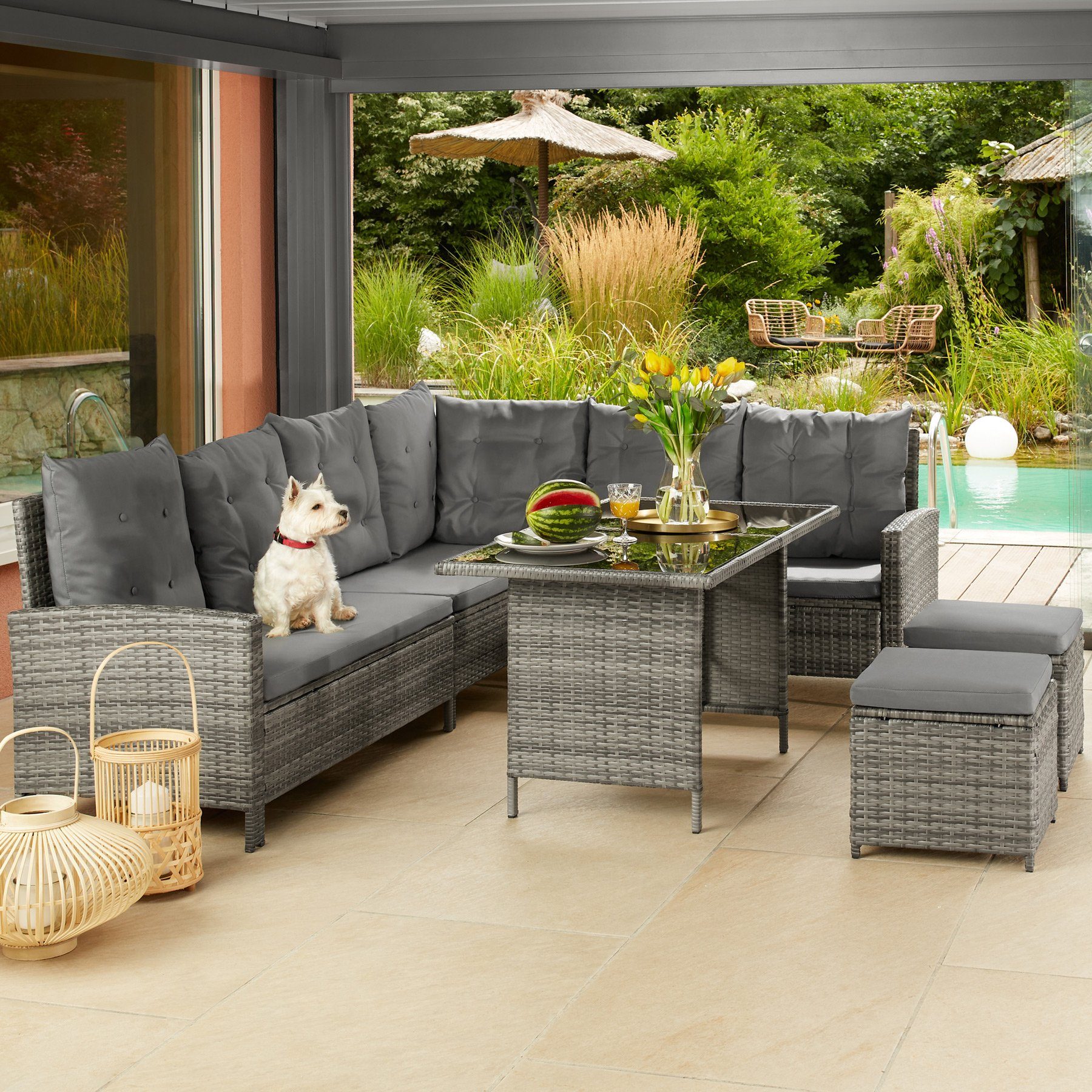 tectake Loungeset Barletta, (Set, 6-tlg)