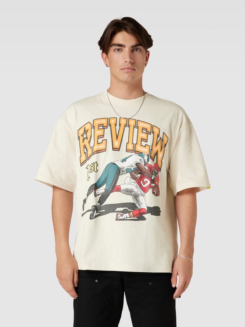 T-Shirt mit Motiv-Print in ecru