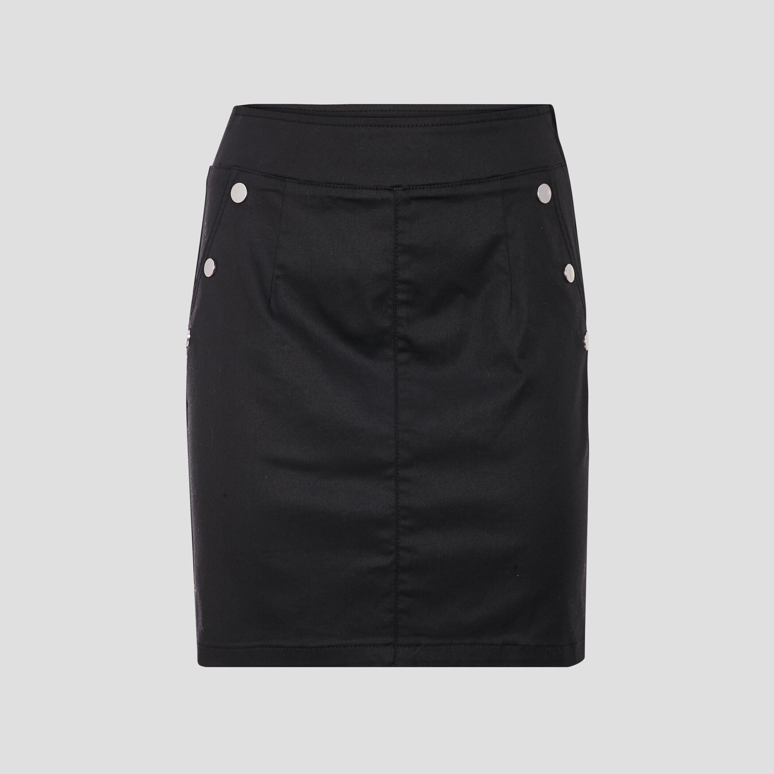 Jupe droite denim noir enduit femme | Cache Cache