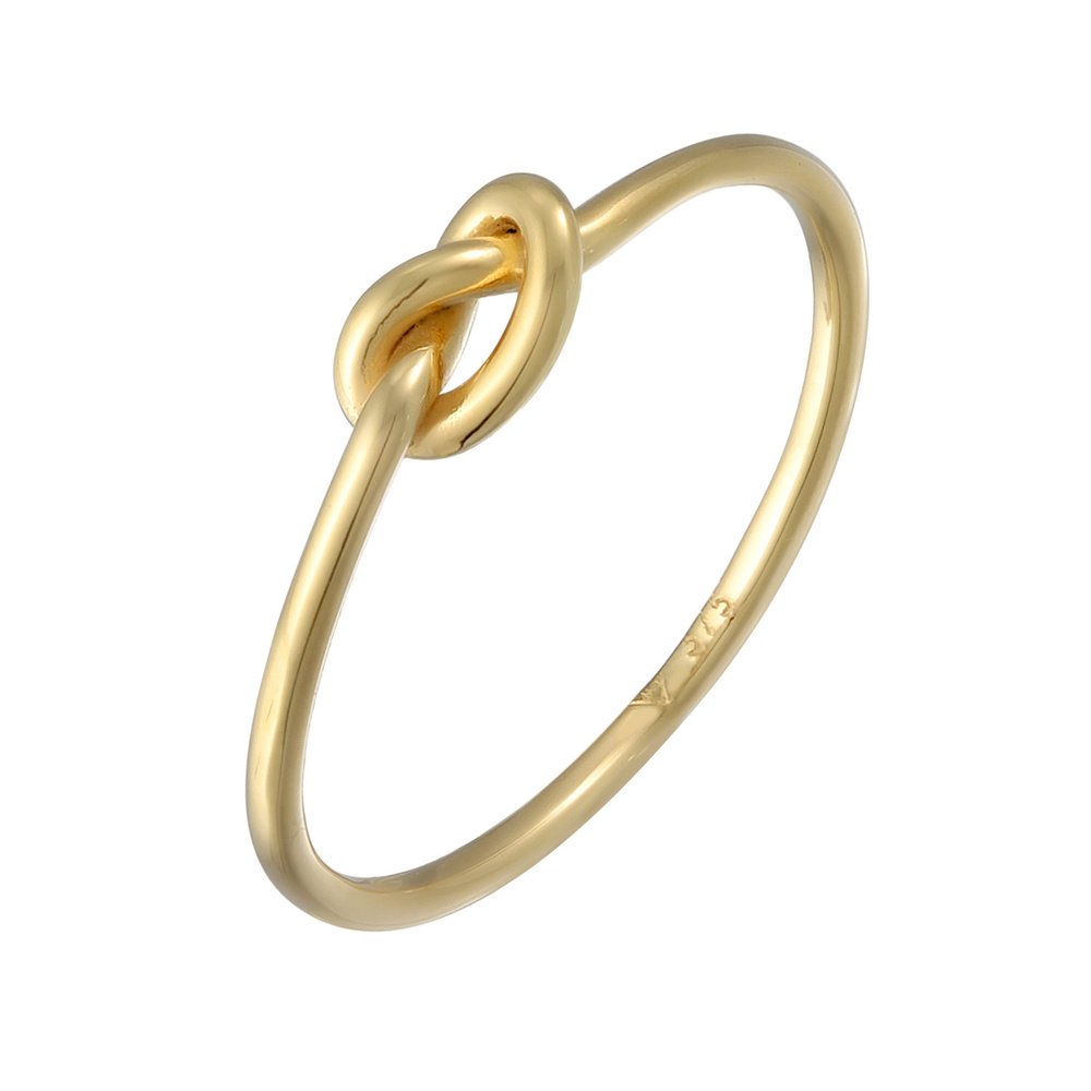 Elli PREMIUM Elli PREMIUM Bague Noeuds Dames Geo Minimal en or Jaune 375 Bague