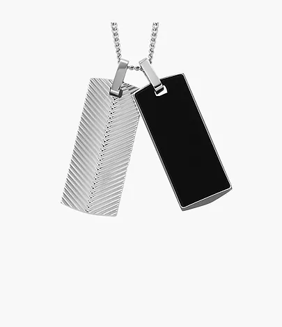 Fossil Kette Harlow Linear Texture Onyx schwarz
