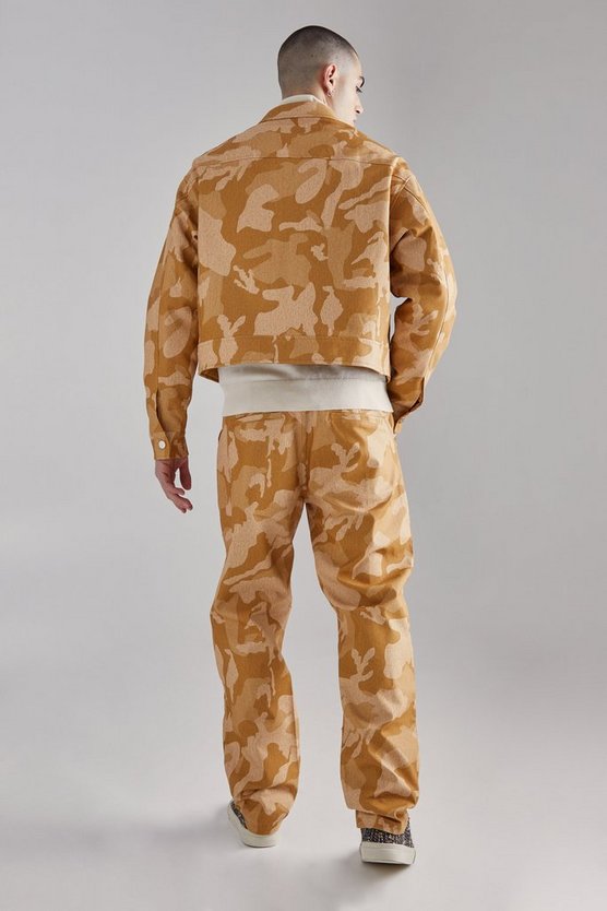 Kastige Camouflage PU Harrington-Jacke