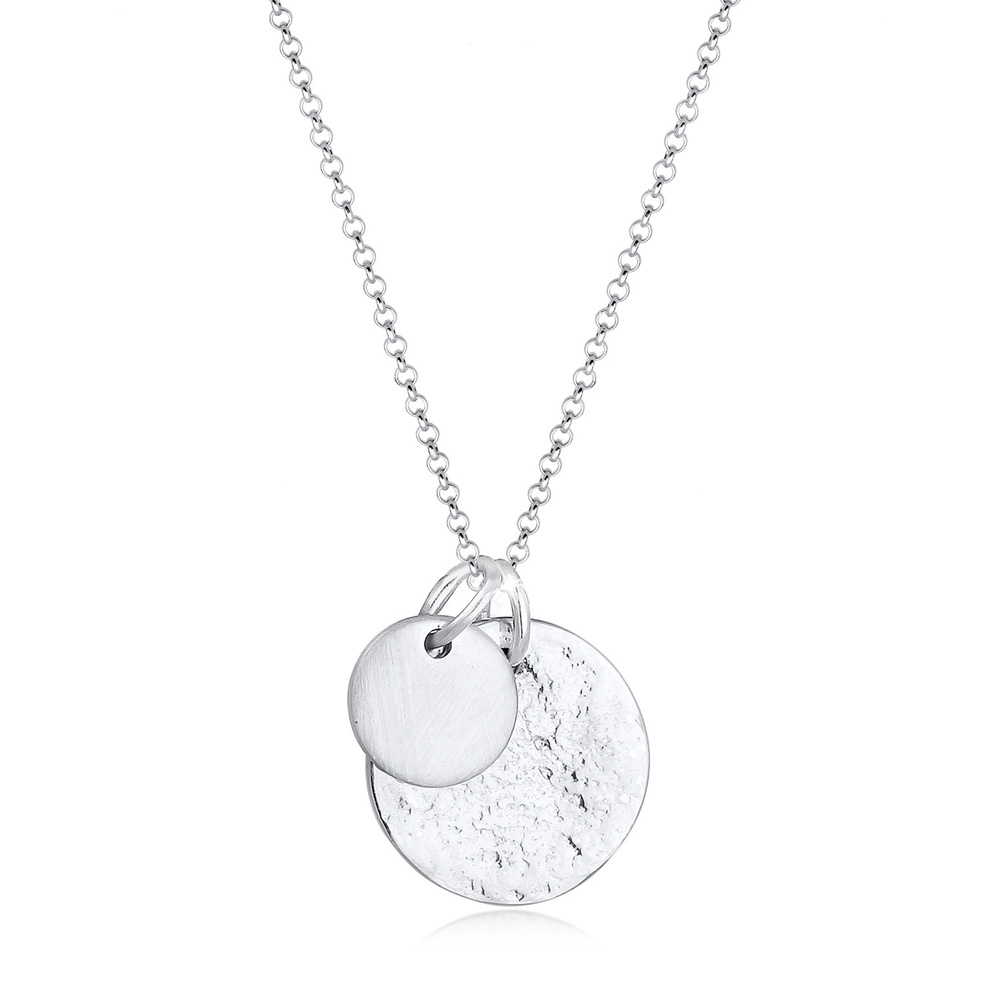 Elli Elli Collier Femmes Plaquette Géo Aspect Organique en Argent Sterling 925 Bijoux