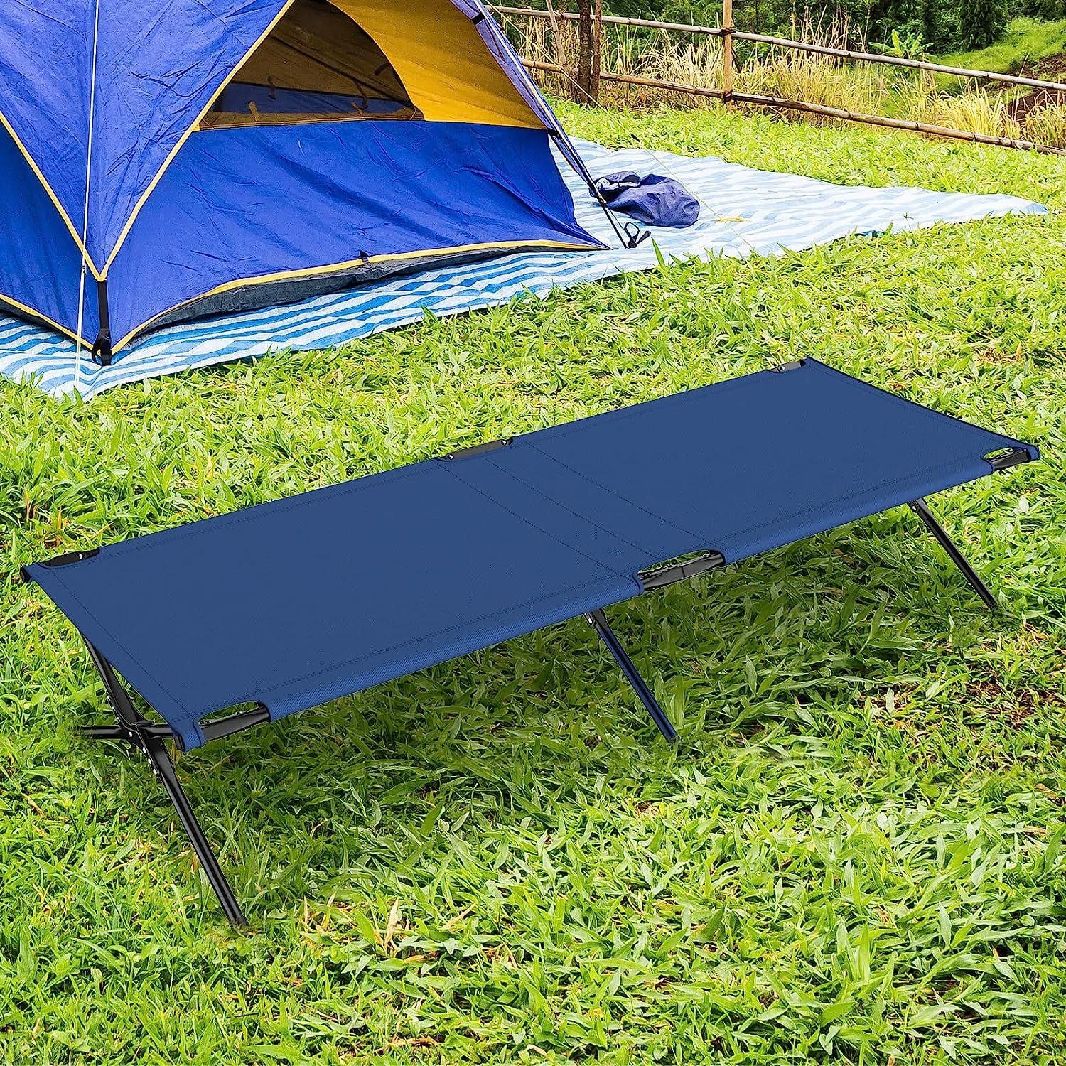 KOMFOTTEU Feldbett Campingbett 190 cm Klappbett, bis 136 kg
