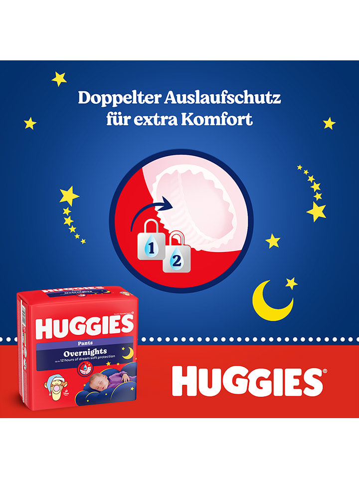 HUGGIES 4er-Set: Overnight-Höschenwindeln Gr. 6, 15-25 kg (4x 22 Stück) günstig kaufen onesize