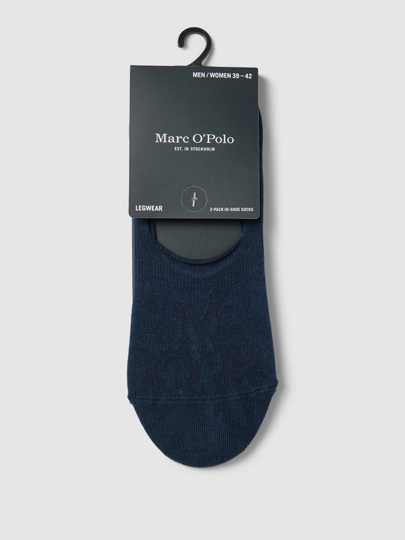 Sneakersocken mit Label-Print in dunkelblau