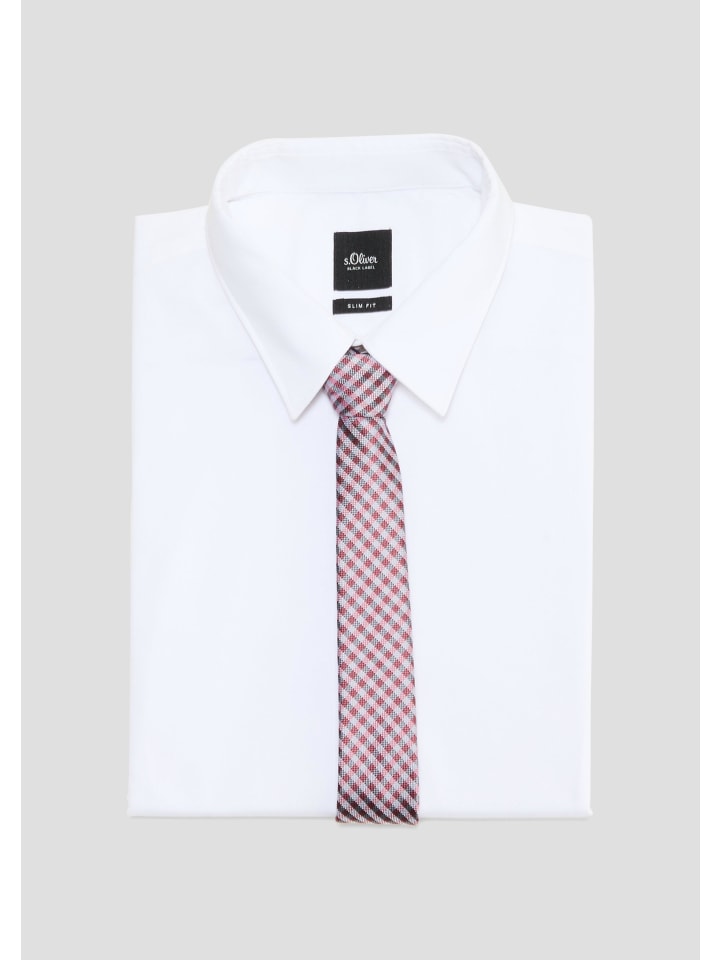 s.Oliver BLACK LABEL Krawatte in Grau-rot günstig kaufen 1