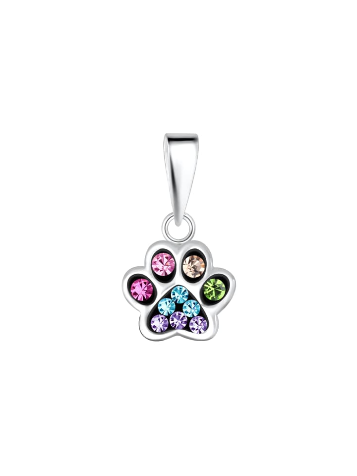 Alexander York Kette mit Anhänger PFOTE bunt dunkel in 925 Sterling Silber, 2-tlg. günstig kaufen onesize