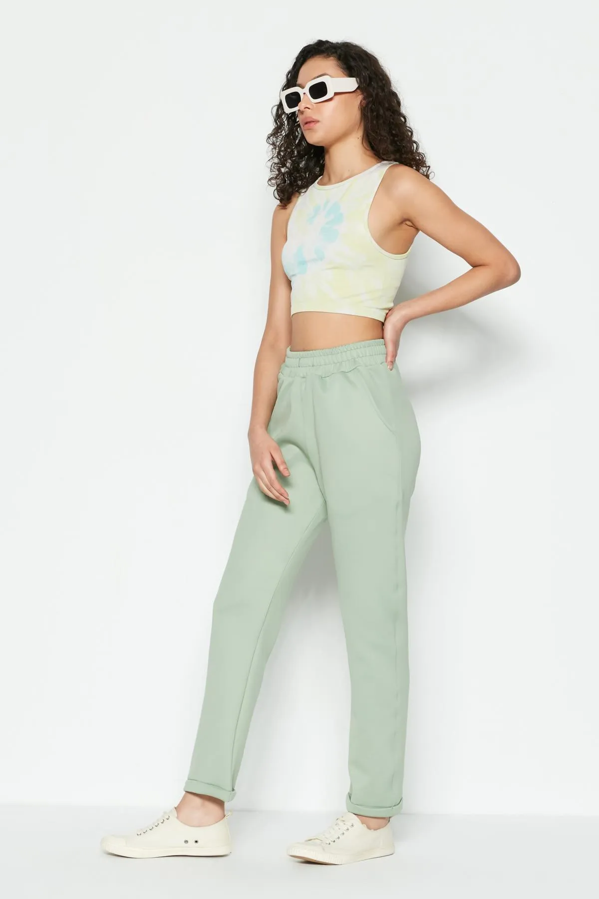 C&City  Double Leg Jogginghose 807 Pistaziengrün