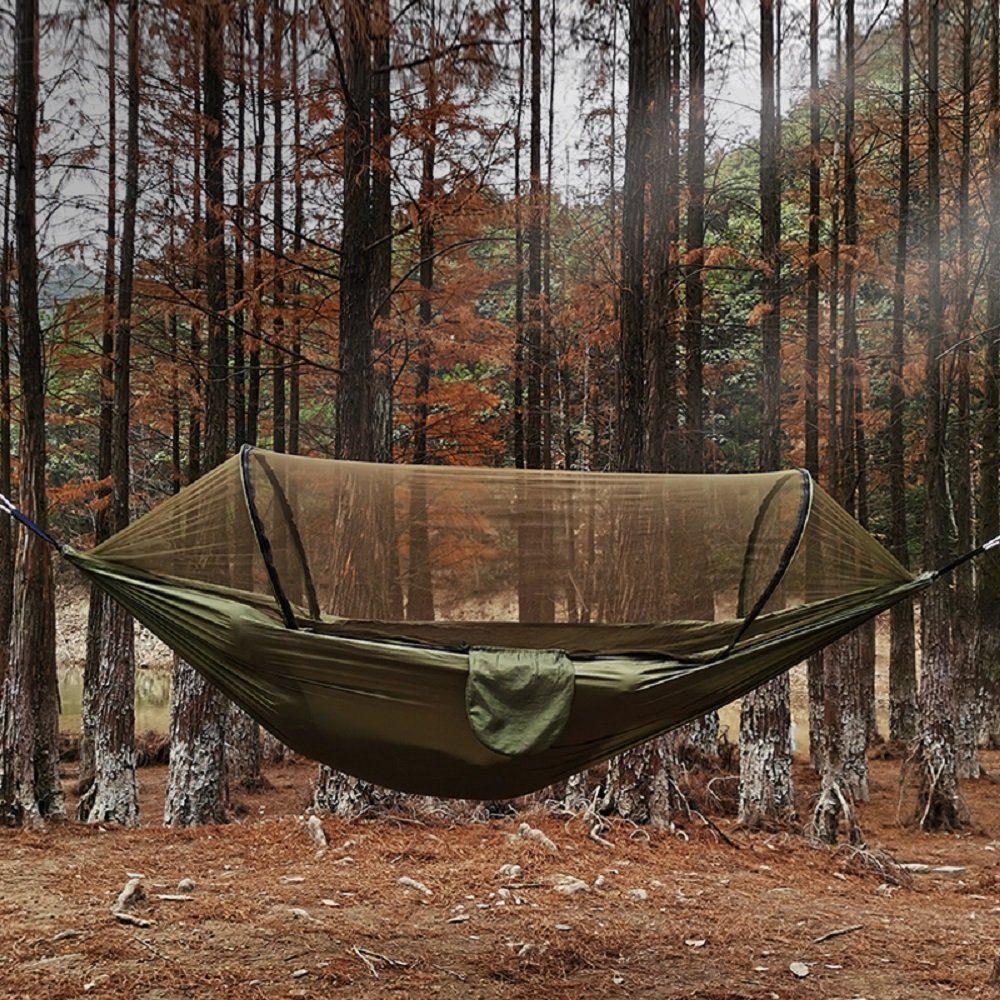 Mutoy Hängematte Hängematte,Hängematte mit Moskitonetz,outdoor Hängematte (Leichte Nylon Hängematte,Tragbare Einzel und Doppel Reisehängematte Insektennetz, für Rucksacktouren, Camping, Wandern und Strandabenteuer)