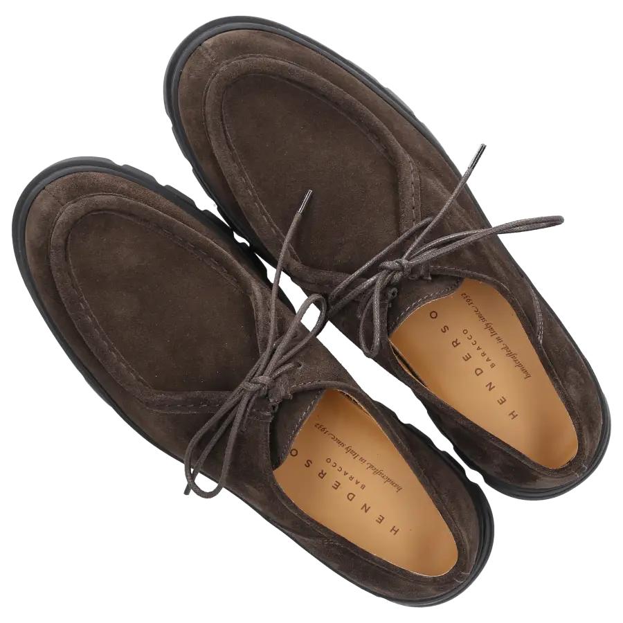 Henderson - Schnürschuhe 82242 Kalbsveloursleder - braun