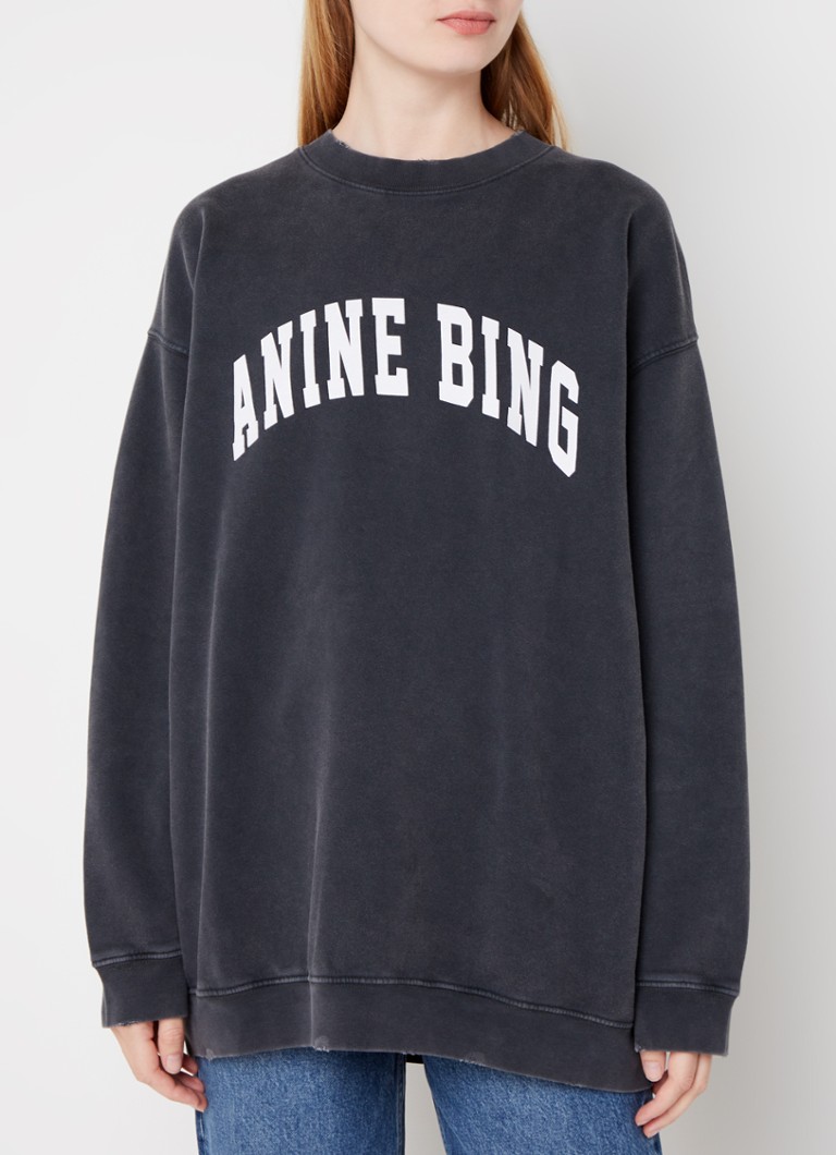 Pulover lejer Anine Bing Tyler cu logo imprimat