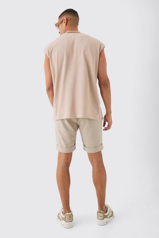 Oversize Tanktop mit floraler Stickerei