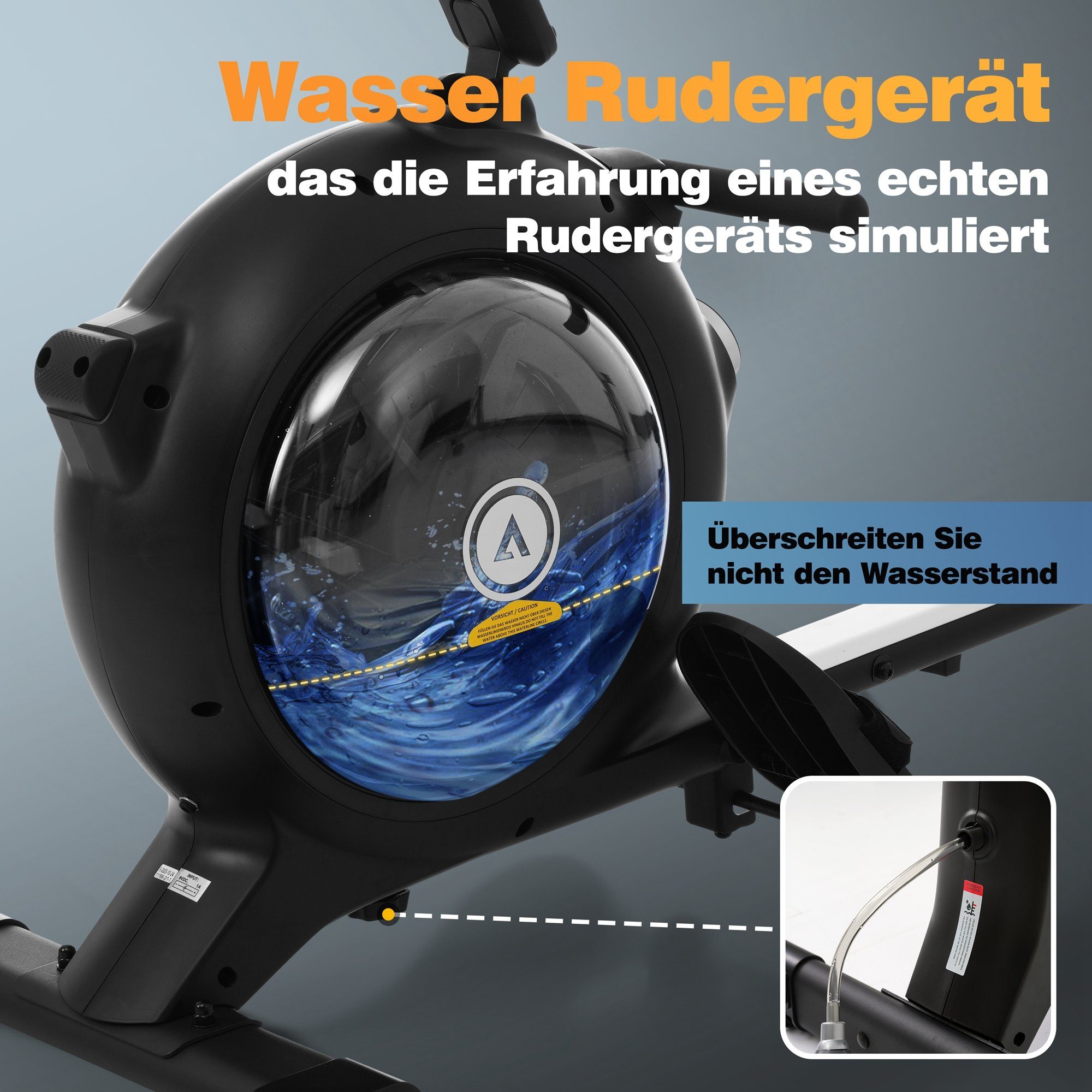 Merax Rudergerät mit APP, Bluetooth und LED-Display, 2 in 1 Wasserrudergerät mit magnetischen Widerstand