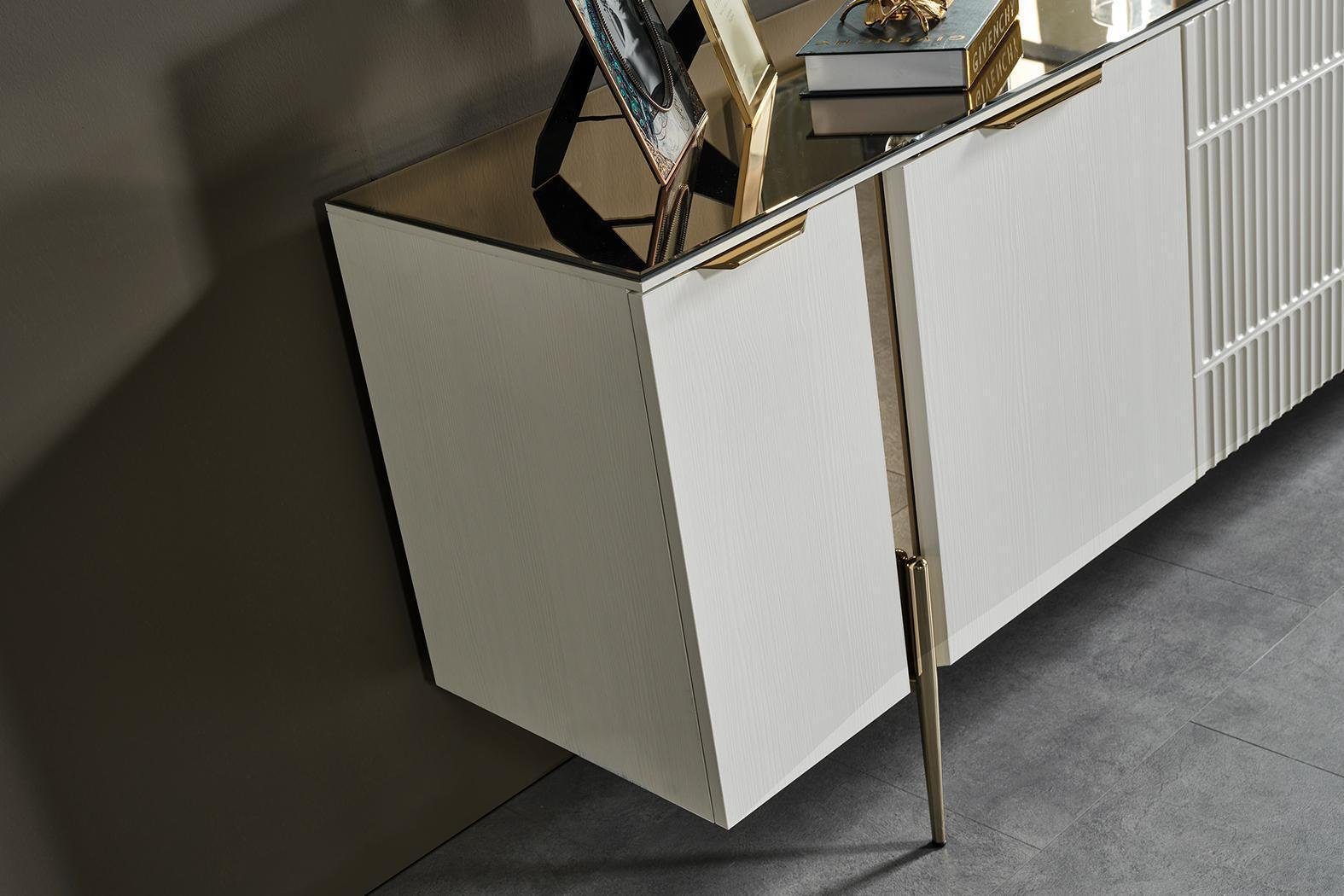 JVmoebel Esszimmer-Set Stilvolle Esszimmergarnitur Esstisch Stühle Sideboard Designer Spiegel, (9-St., Esstisch, 6x Stühle, Sideboard, Spiegel), Made in Europa