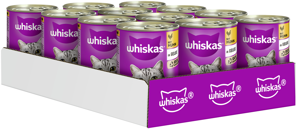 Whiskas Nassfutter Whiskas Adult 1+ Gelee 12x400g Huhn
