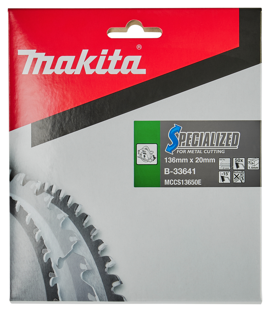 Makita Accessories B-33641 Kružna pila, tanki lim od čelika, specijalizirana 136x20x1,4 50T -15g