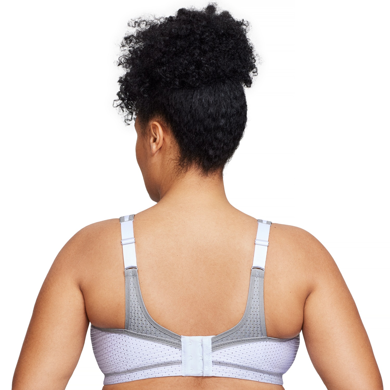 Elite Sport-Bustier mit bestem Halt - Weiß mit grauem Besatz