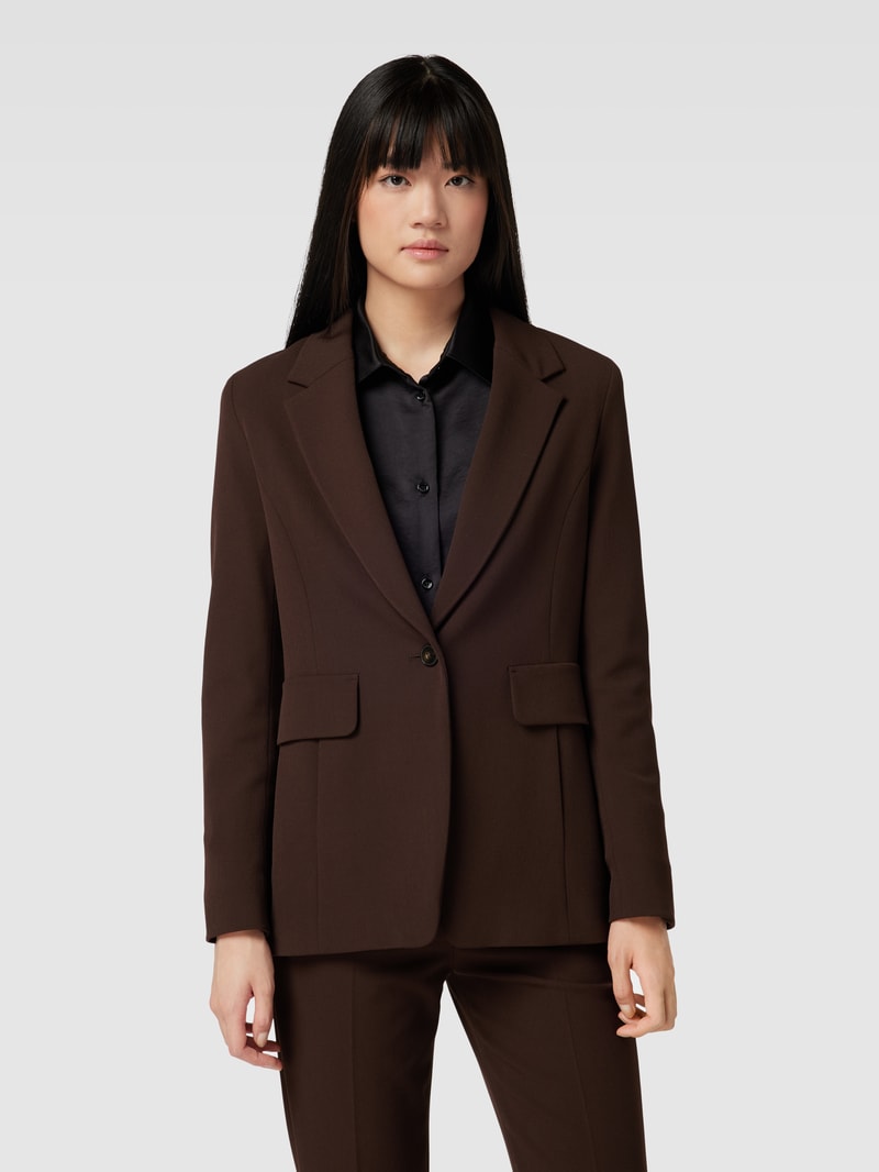 Blazer mit Reverskragen in dunkelbraun