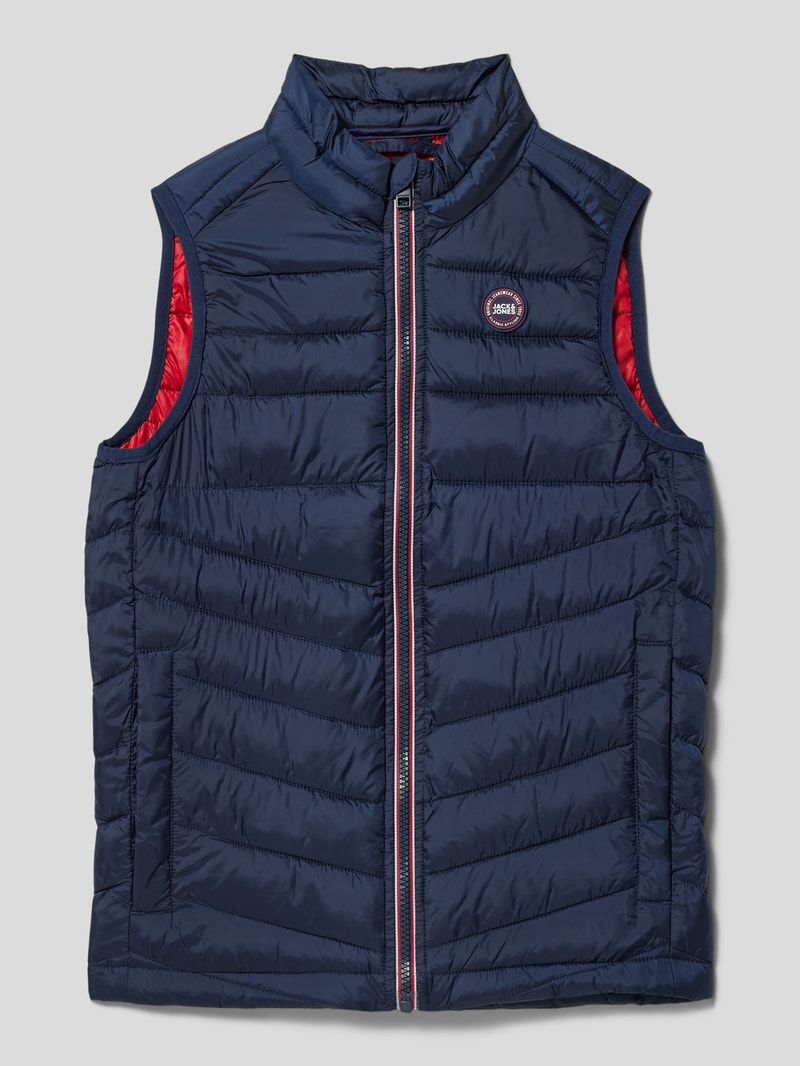Steppweste mit Label-Detail Modell 'FLY' in marineblau
