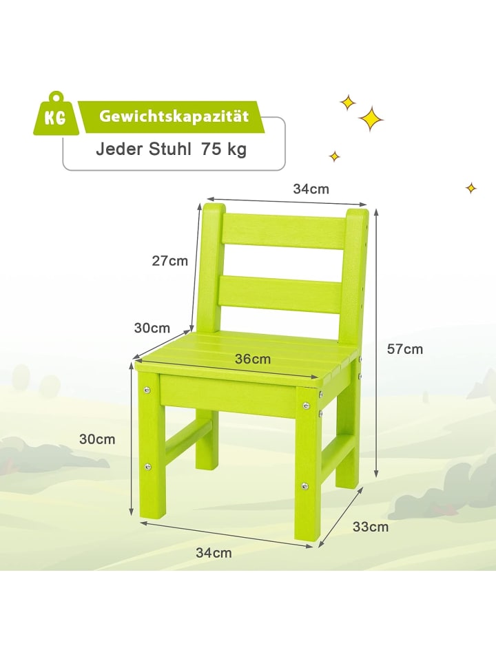 COSTWAY 2er Set Stühlen in Grün günstig kaufen 64 cm