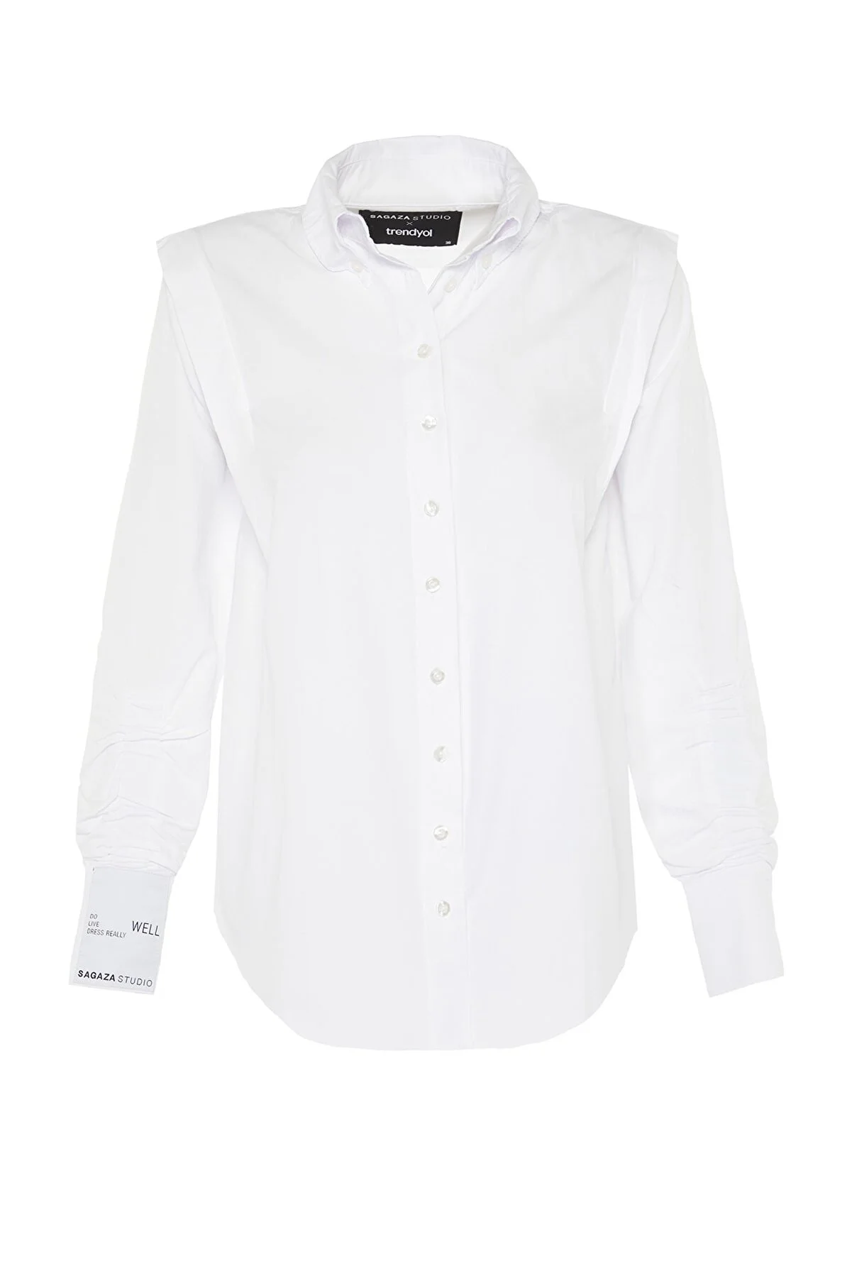 Trendyol Collection  Weißes Hemd mit Raffdetails
